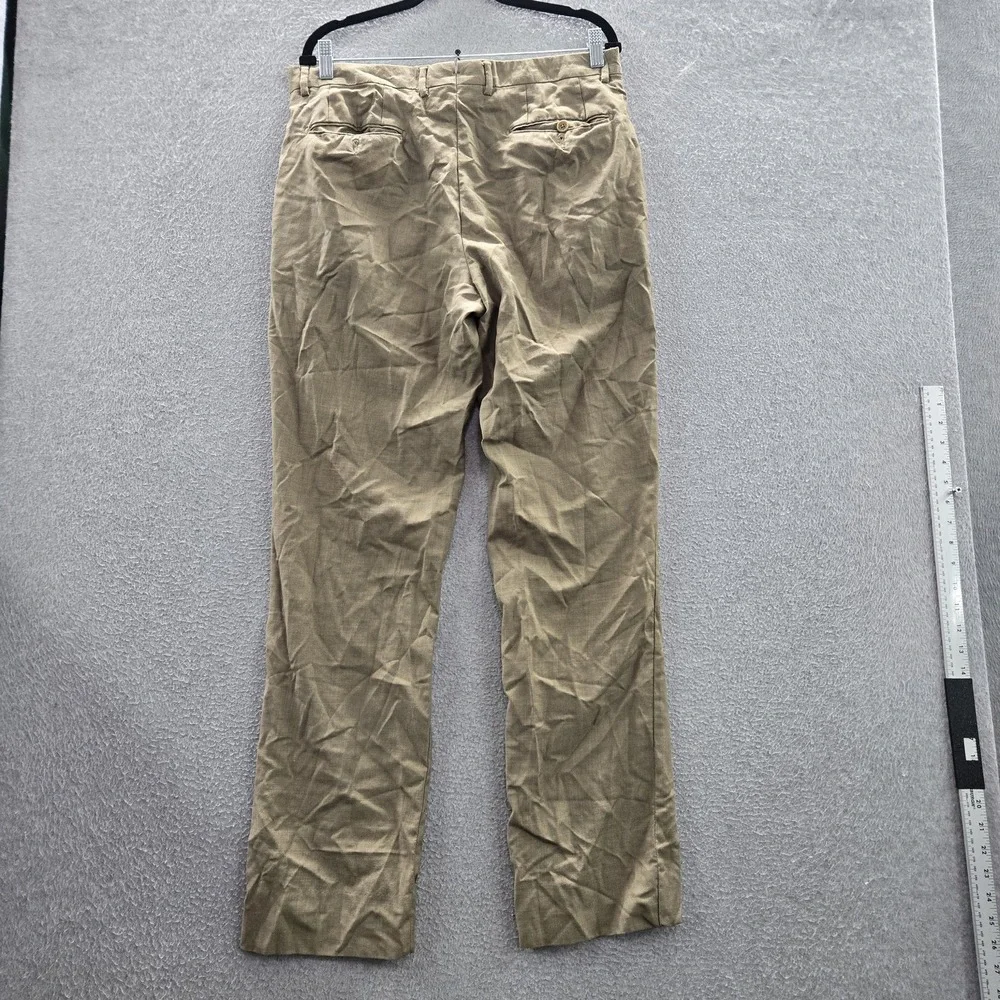 Sartorelli Men Pants 35 Tan Dress Pants ROMEO Luxury Serge Wool Italy READ